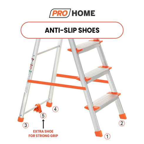 Aqua 3 Aluminum Ladder with 5 Anti Slip Shoes